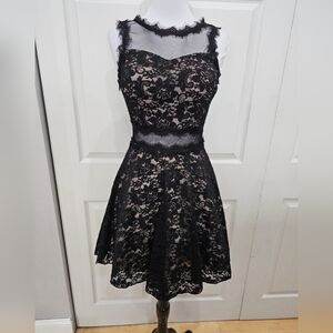 Sexy Speechless Homecoming Black Lace Mesh Insert Nude Short Mini Dress 5 Small